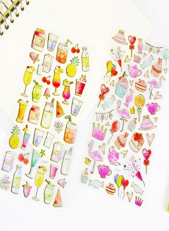 NVF Cute Food & Drink Sticker Set | Cartoon Fruit, Dessert & Beverage Stickers for Journaling, Scrapbooking & DIY Crafts - Image 3